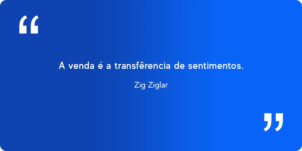 frase motivacional de Zig Ziglar sobre vendas.
