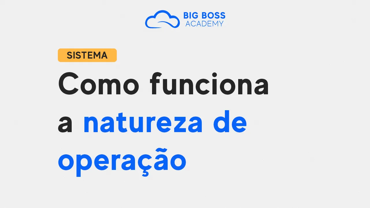 Como Funciona a NATUREZA de Operação no Big Boss Cloud