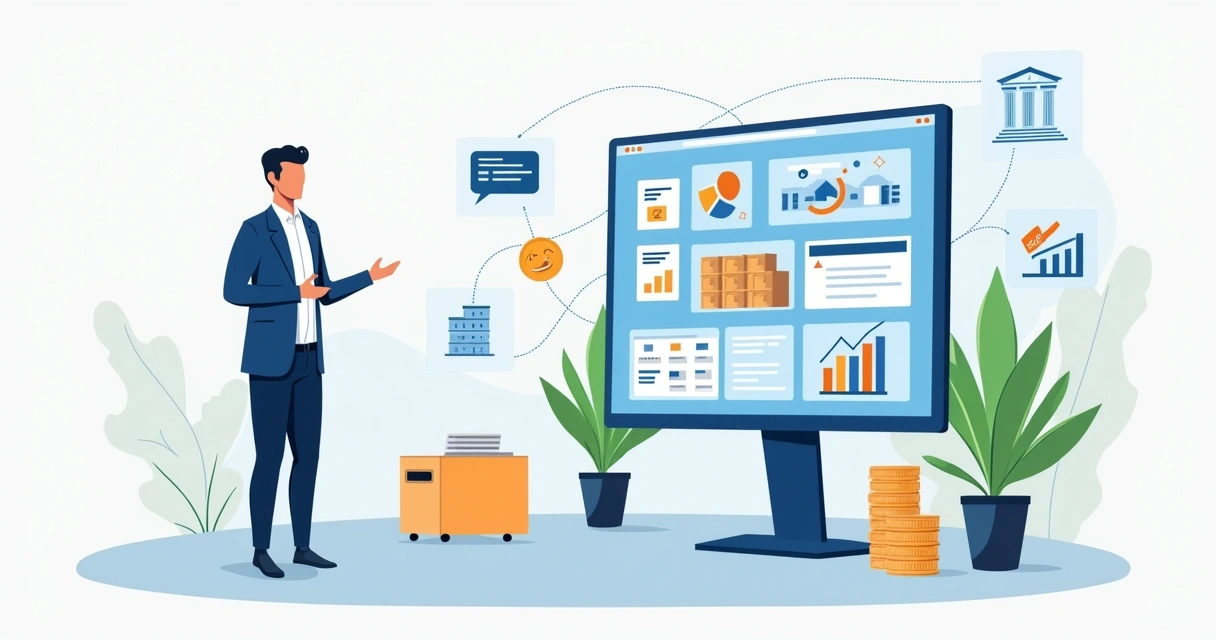 Gestor acompanhando painel de gestão de compras B2B integrada com estoque e financeiro