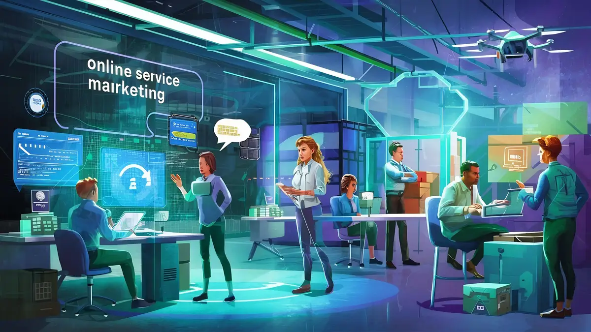 Online service marketing in delivery department