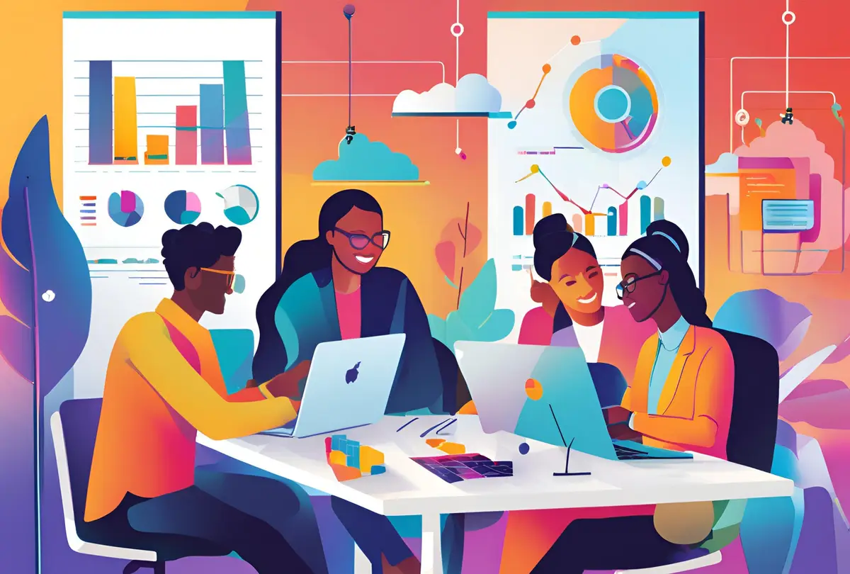 A skateboard is shown on a gray surface Business flat vector concept illustration 2