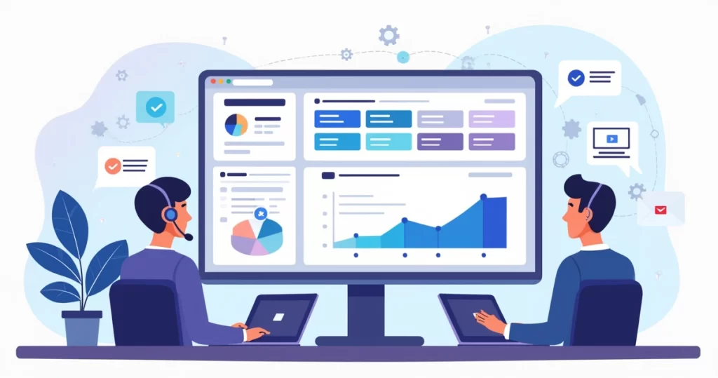 Equipe de SDR usando painel de IA para acelerar prospecção B2B