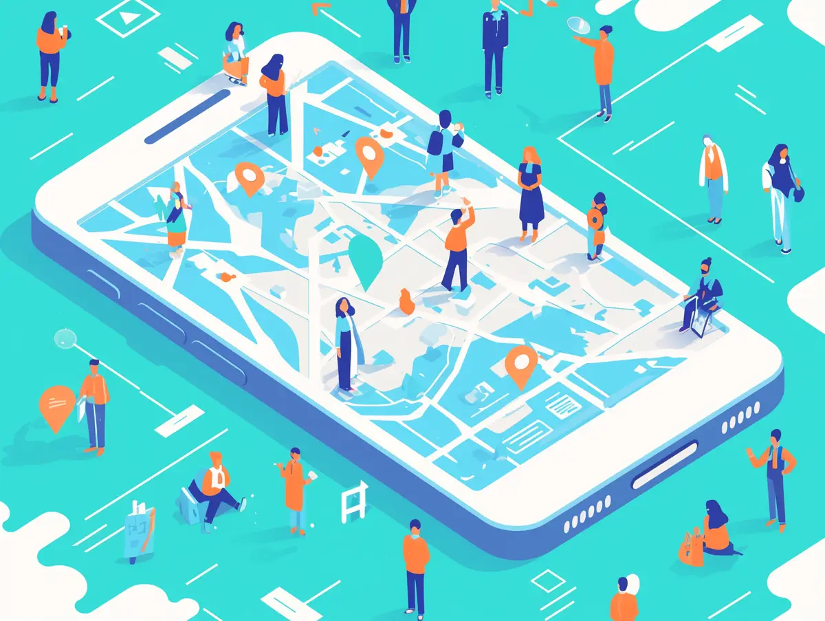 Mobile app location digital art