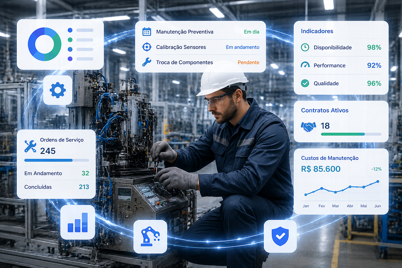 Dashboard Big Boss Cloud para automação comercial e industrial comercial e industrial