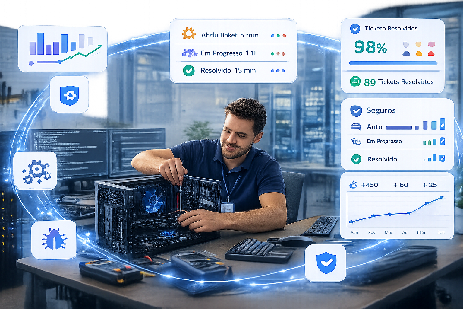Dashboard Big Boss Cloud para empresas de TI