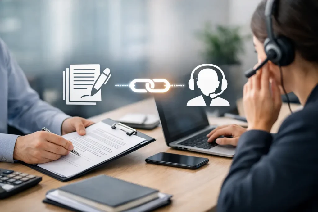 Como conectar contratos e atendimento com controle